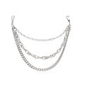 Hip Hop Fashion Pants Chain Men And Women Advanced Sense Multi Ring Silver Metal Chain Heavy Metal Industrial Style Jeans Hip-hop Accessories