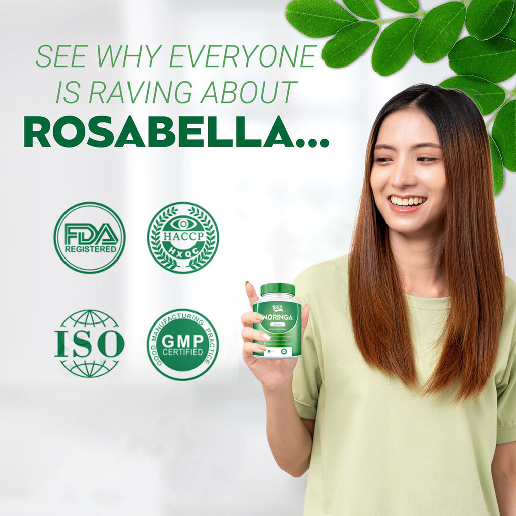Pure Moringa Powder Capsules Of Nutrient-Rich Moringa - Natural Antioxidant Superfood - Promotes Energy, Skin Health, Gut Well-Being - With Essential Vitamins & Amino Acids 60 Count
