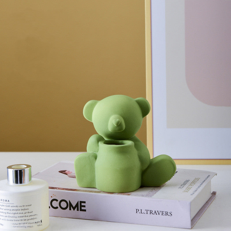 Creative Ceramic Small Vase Decoration Light Luxury Violent Bear TV Cabinet Decoration