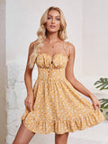 Women's Random Print Minimalist Casual Strap Dress