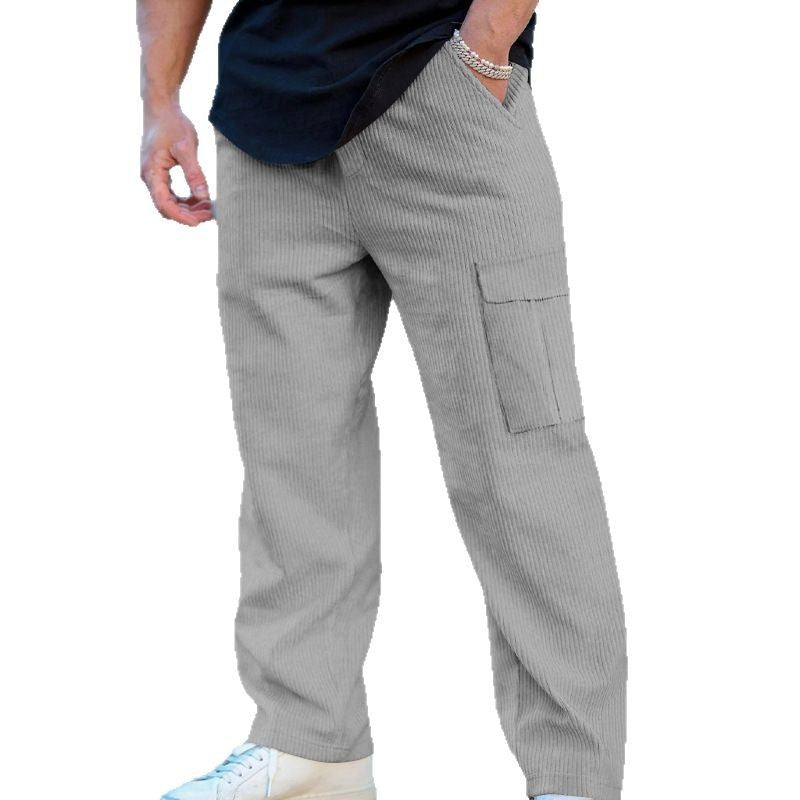 Autumn Retro Leisure Cargo Men's Versatile Loose-fitting Wide-leg Trousers