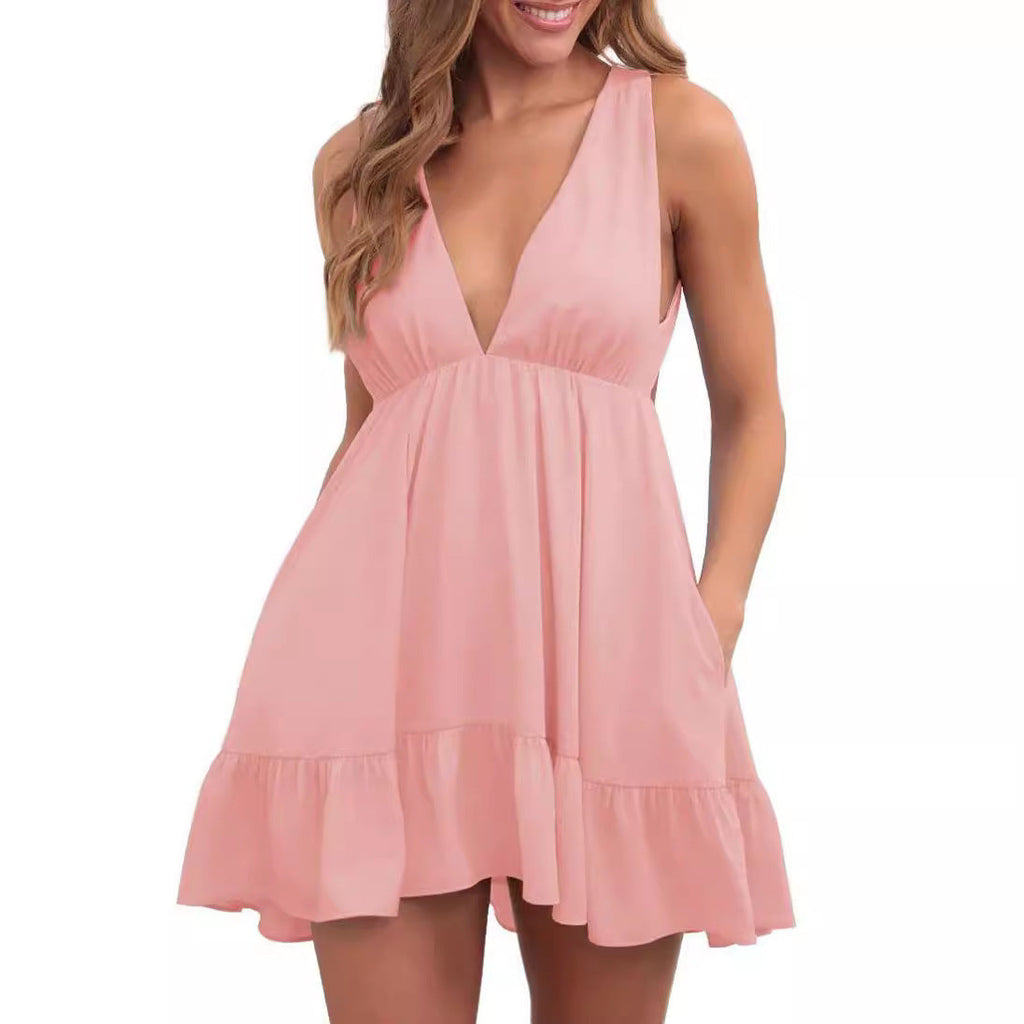 Backless Sleeveless Sling Dress Women