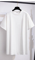 Extra Large Flattering Loose Mid-length Short-sleeved T-shirt For Women