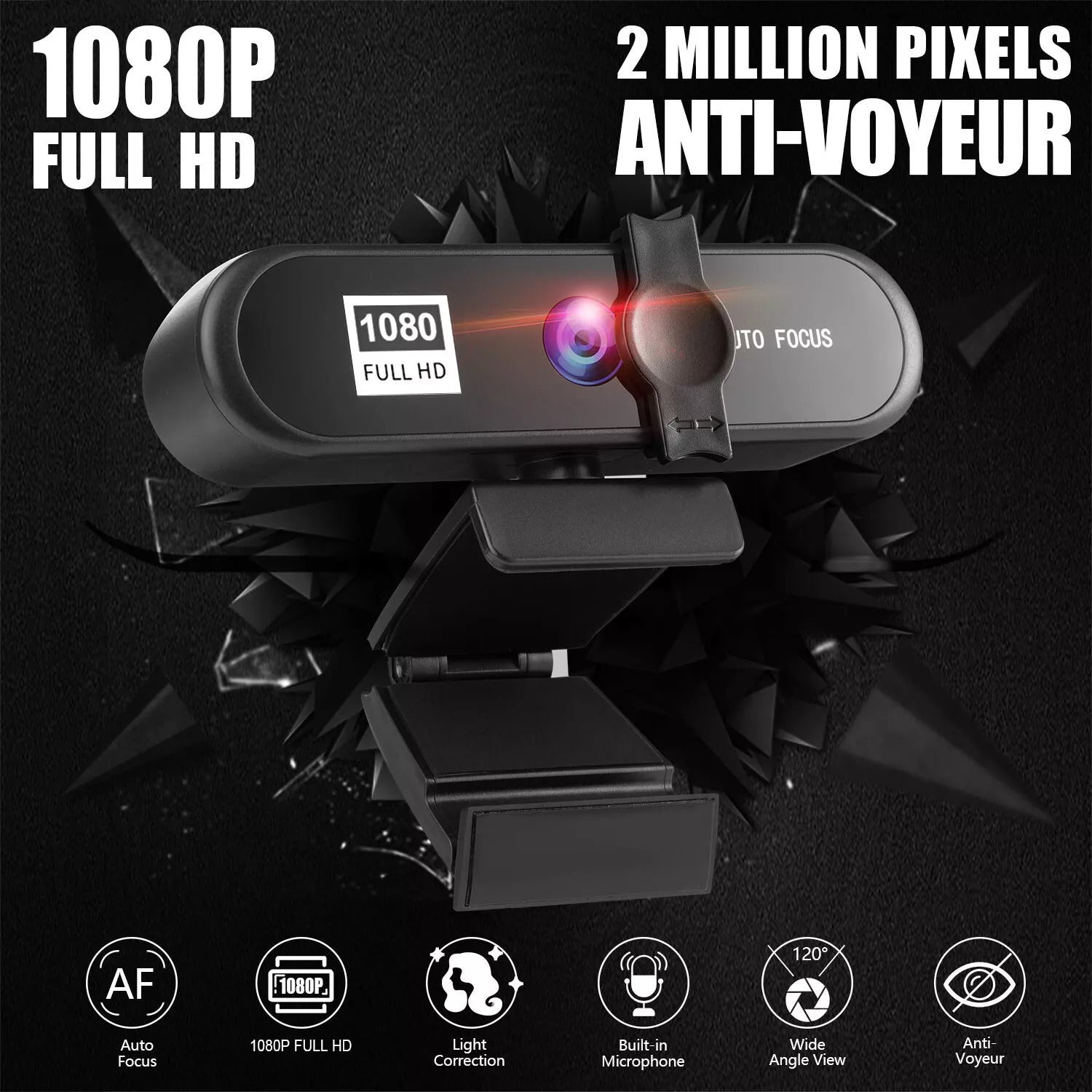 Full HD 1080P USB Webcams Camera Auto Focus With Microphone For PC Laptop Live
