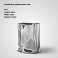 Ceramic Vase Silver-plated Simple Living Room Paper Bag Flower Arrangement