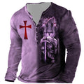 European And American Digital Printing Men's Long-sleeved Medieval T-shirt