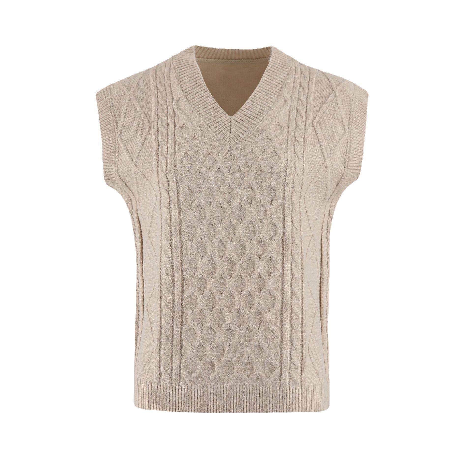 Women's V-neck Twisted Solid Color Top Sweater