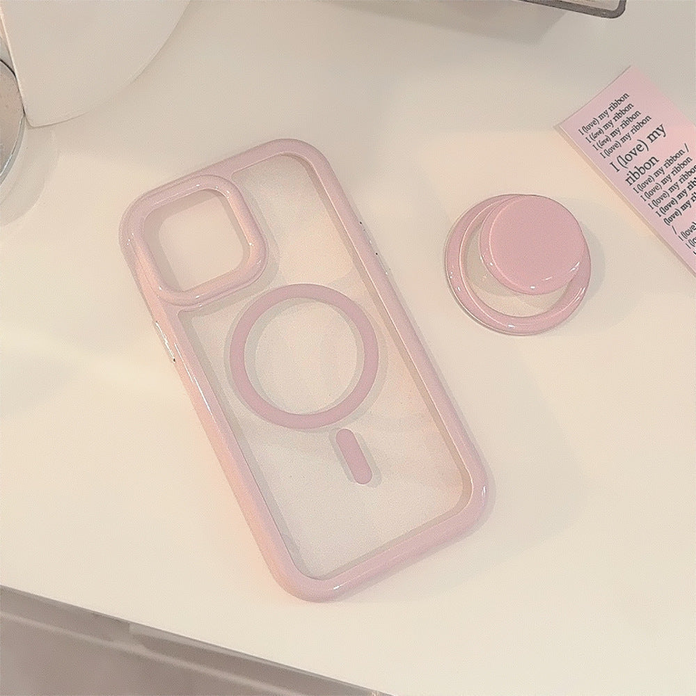 Simple Ins Solid Color Magnetic Bracket 16 Phone Case