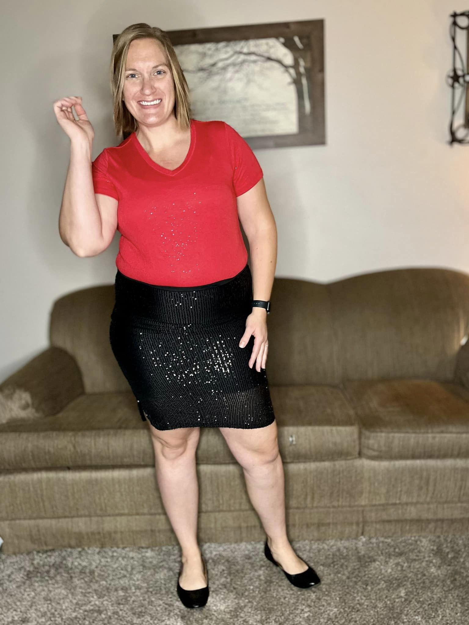Gilded Age Sequin Skirt in Black