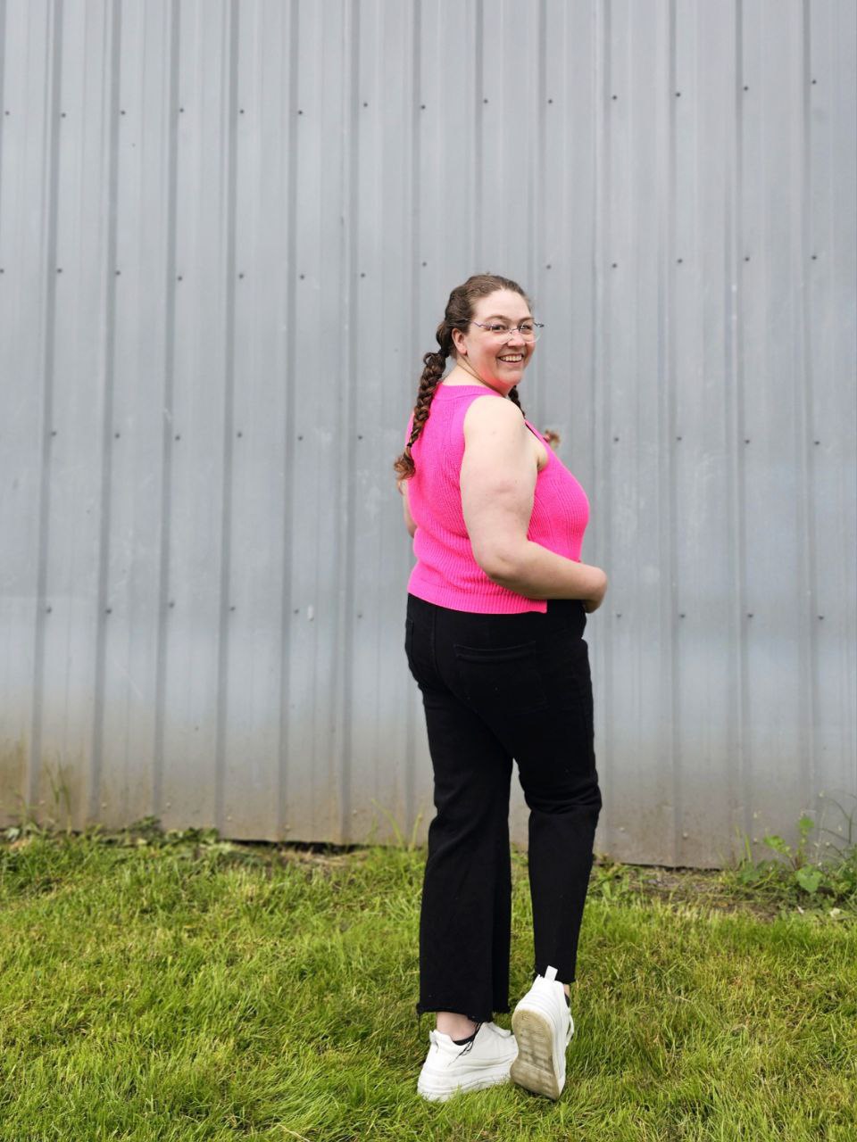 Previous Engagement Halter Neck Sweater Tank in Pink